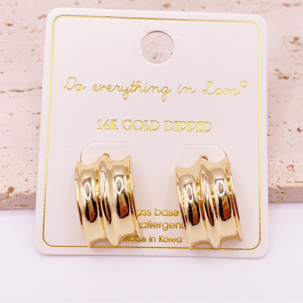Do Everything in Love Shiny Gold Hoop Earrings